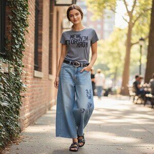 FREE STATE New York City Gray Graphic Tee M Grunge NYC Tourist Indie